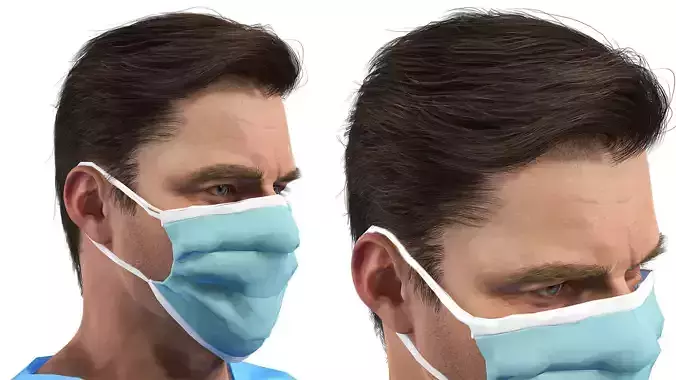 Doctor and  Nurse in Scrubs - High - Quality Low-Poly 3D Model
