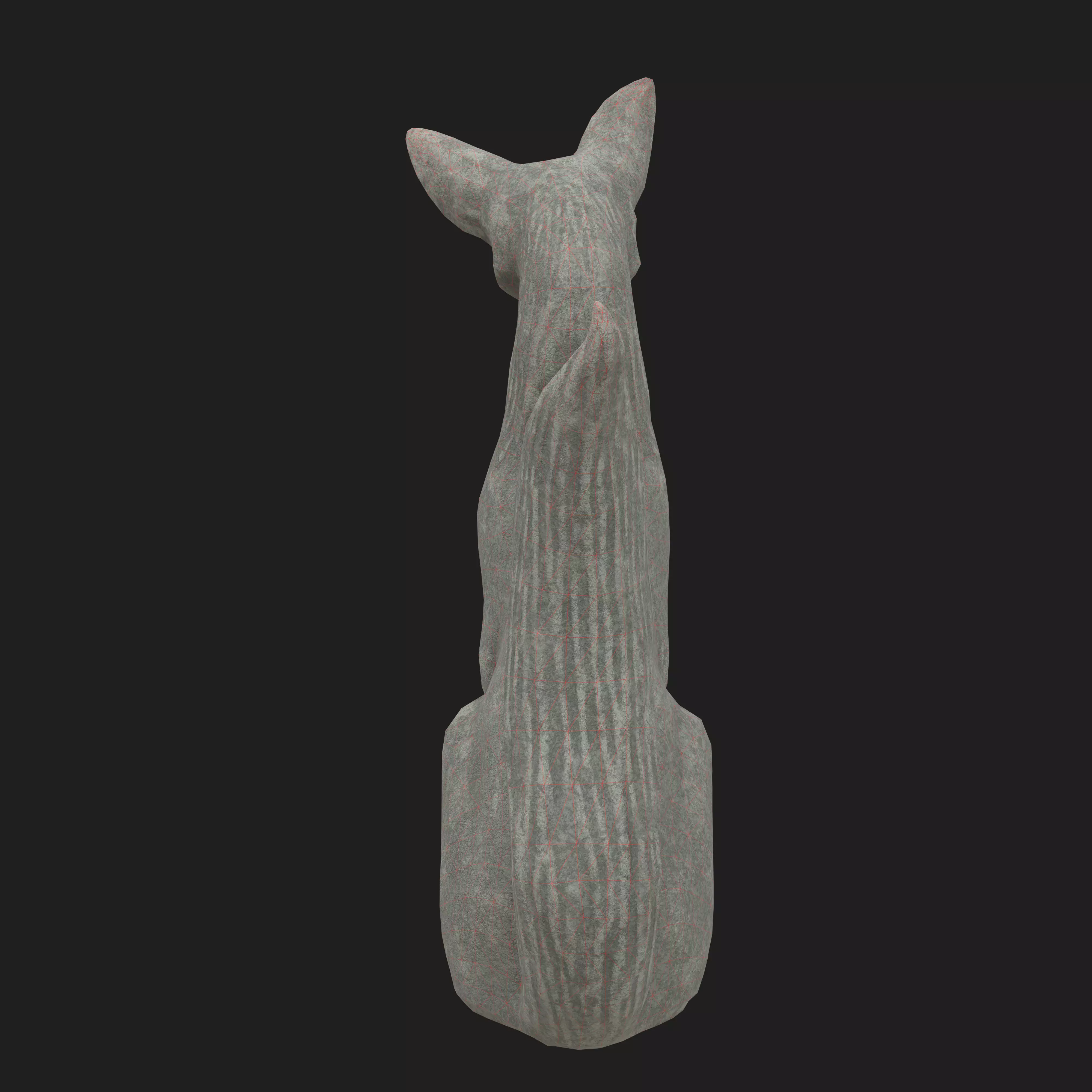 Fox porcelain statues Low-poly 3D model_17