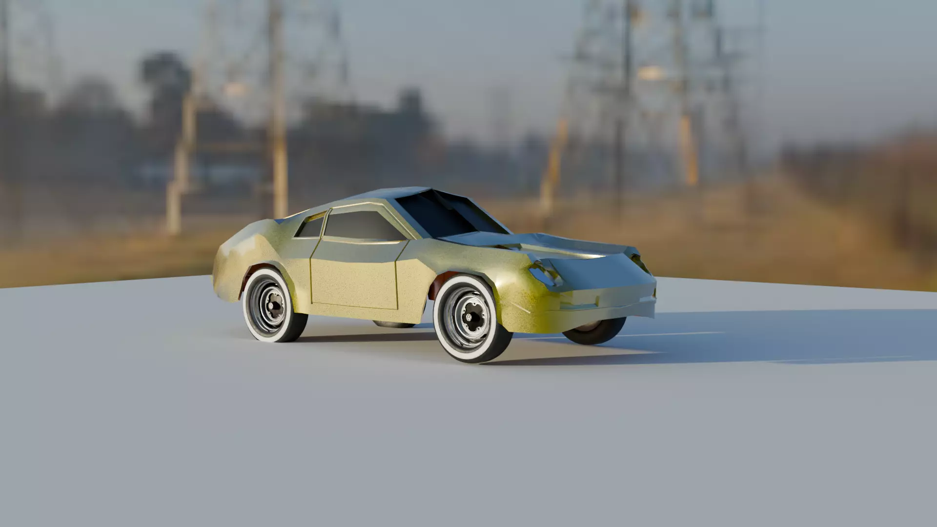 High-Quality 3D Model  Futuristic  low poly Sports Car 3D model_2