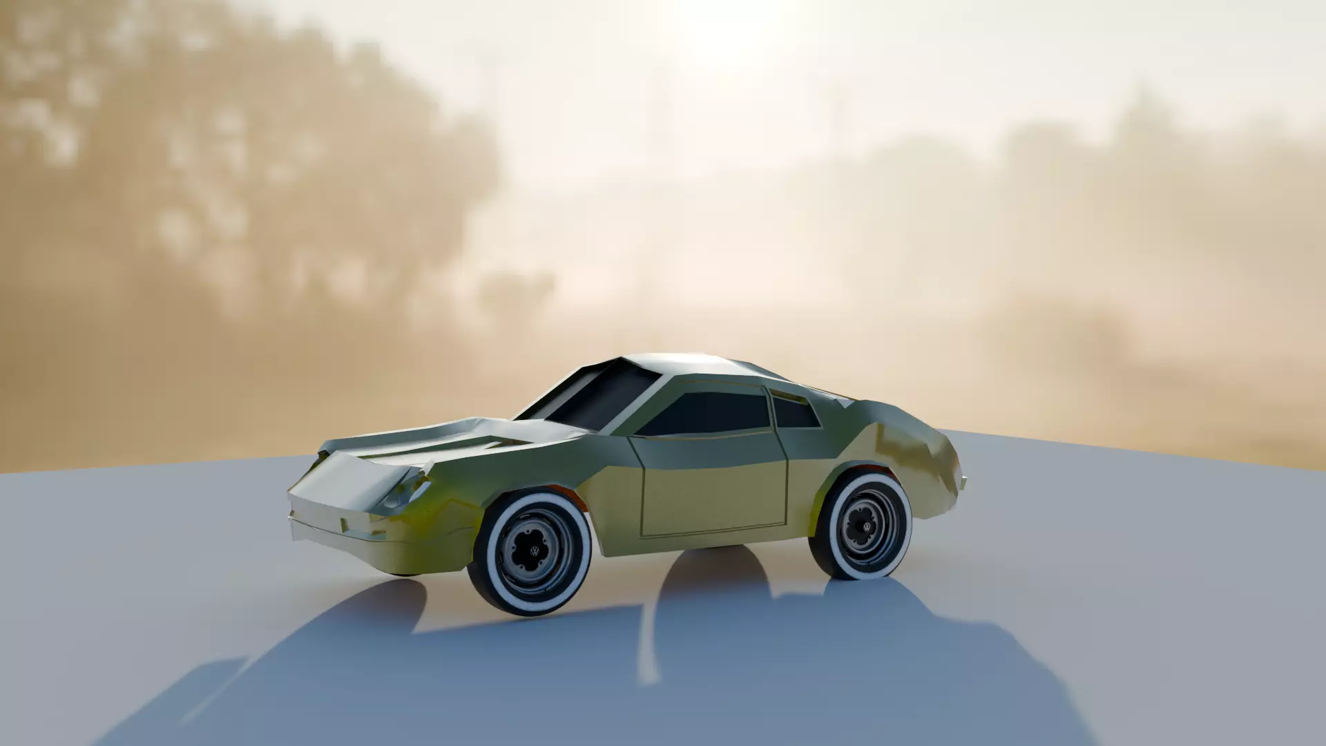 High-Quality 3D Model  Futuristic  low poly Sports Car 3D model_3