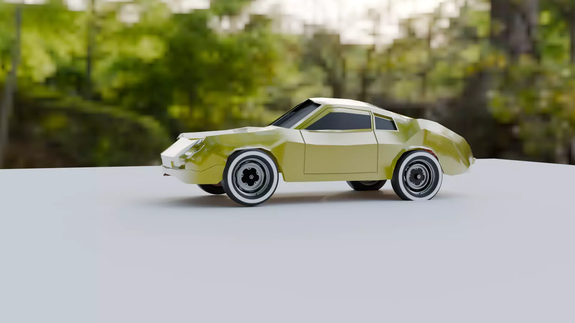 High-Quality 3D Model  Futuristic  low poly Sports Car 3D model_0