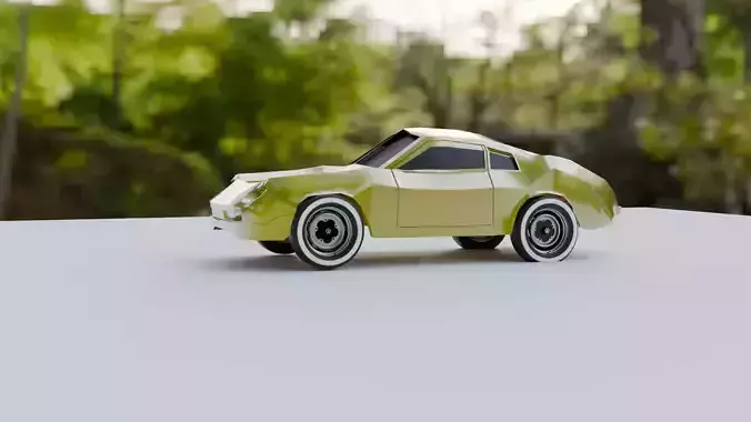 High-Quality 3D Model  Futuristic  low poly Sports Car