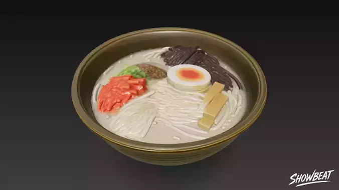 Hakata Ramen Low-poly 3D model 3