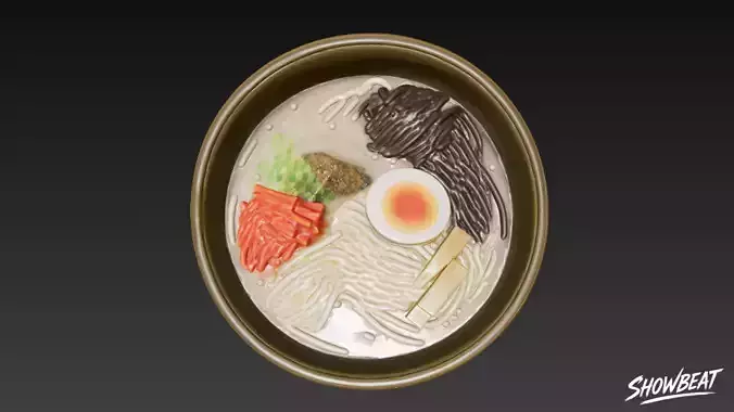 Hakata Ramen Low-poly 3D model 4