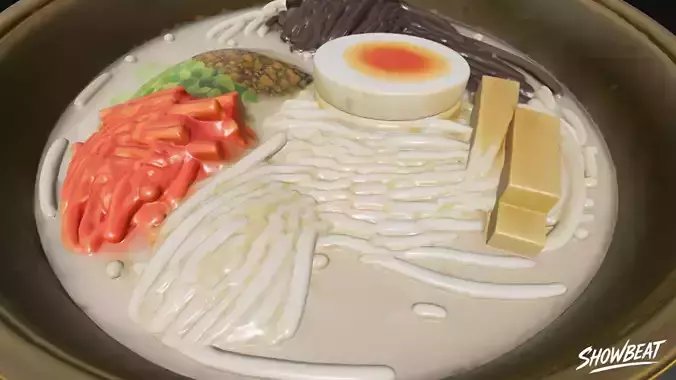 Hakata Ramen Low-poly 3D model 6