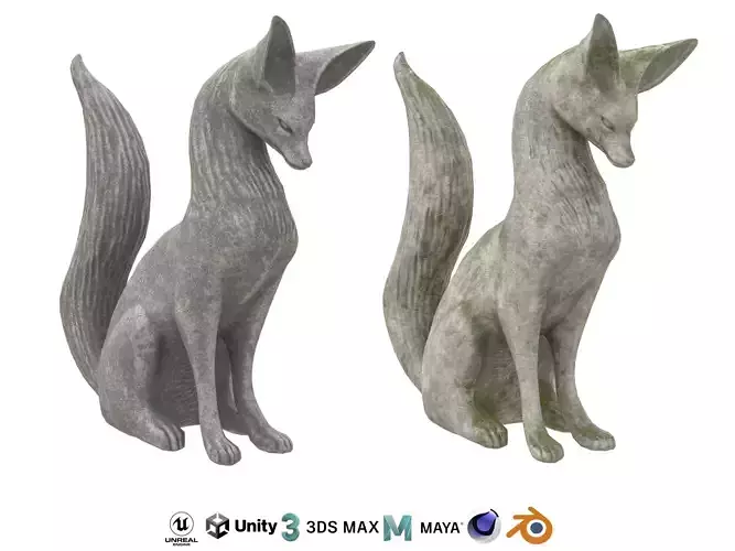 Fox stone statues