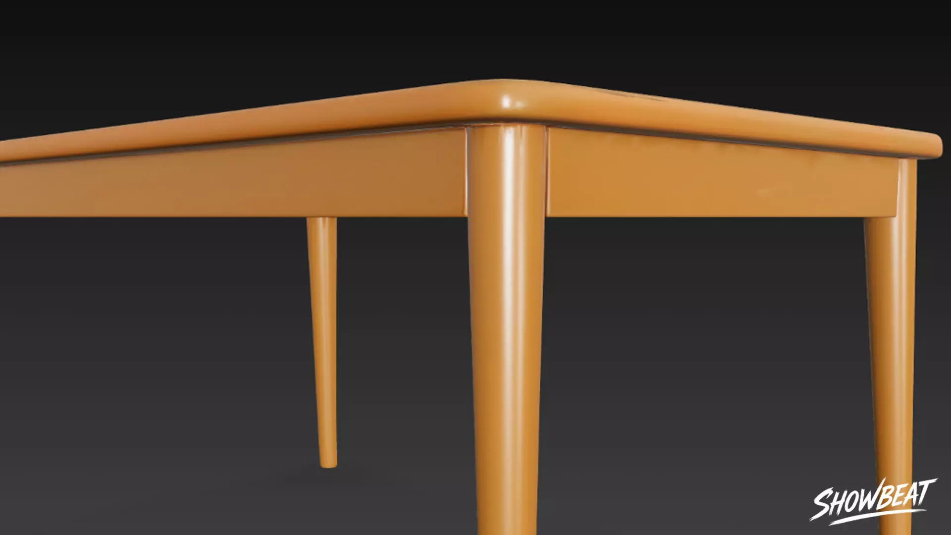 Rectangular Wooden Dining Table Low-poly 3D model_4