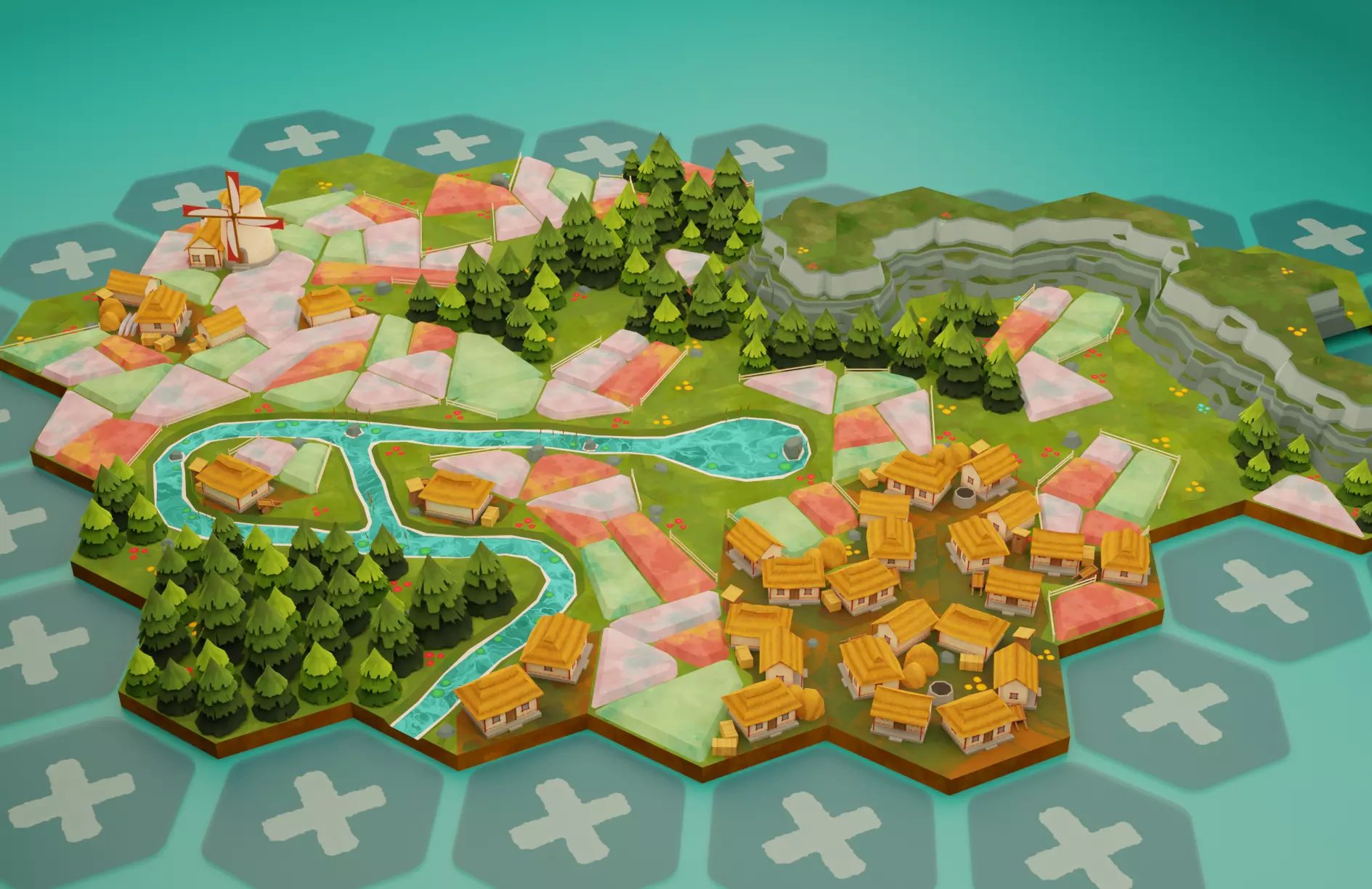 86 Hexlands Low-poly 3D model Low-poly 3D model_0