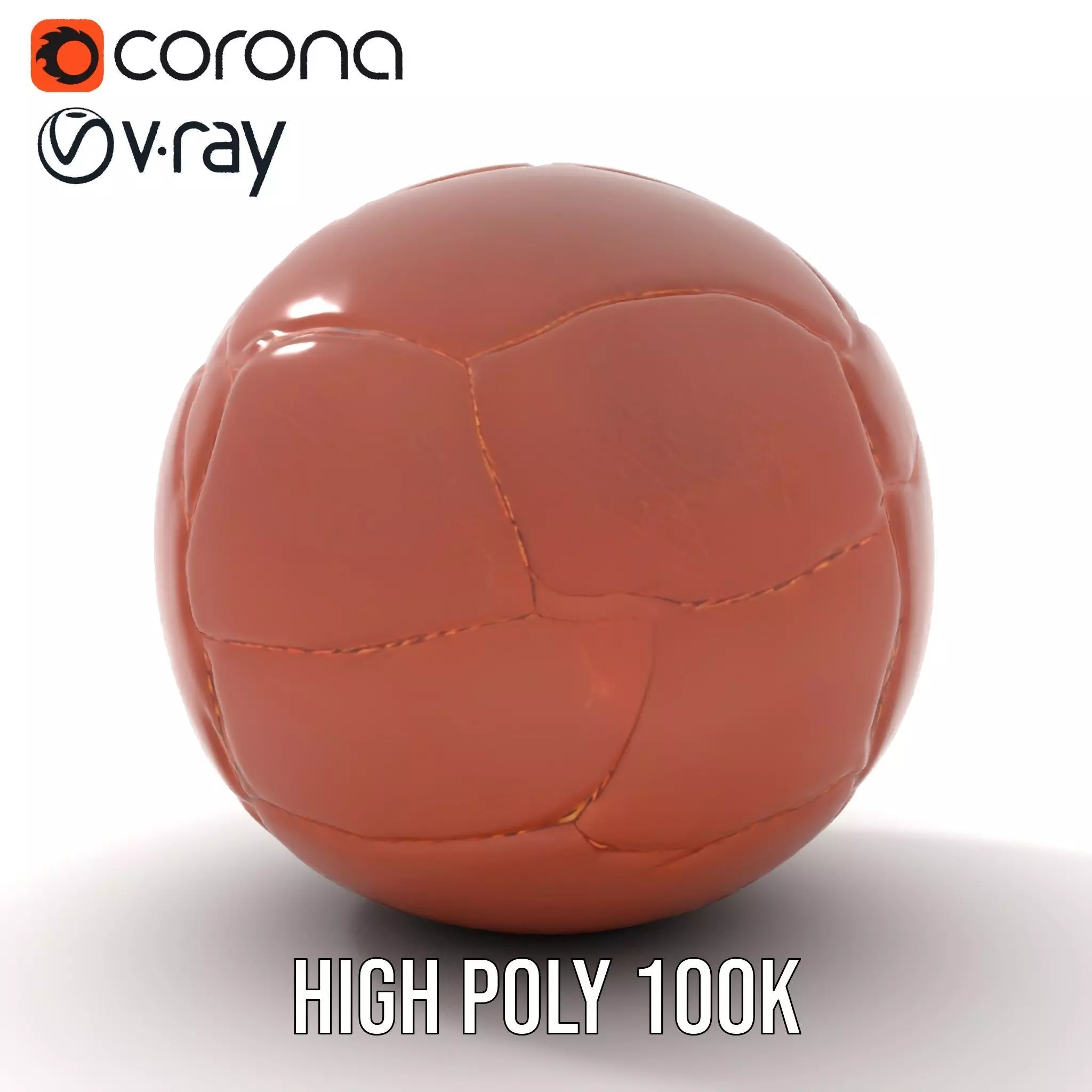 Vintage Leather Football model pack Low-poly 3D model_25