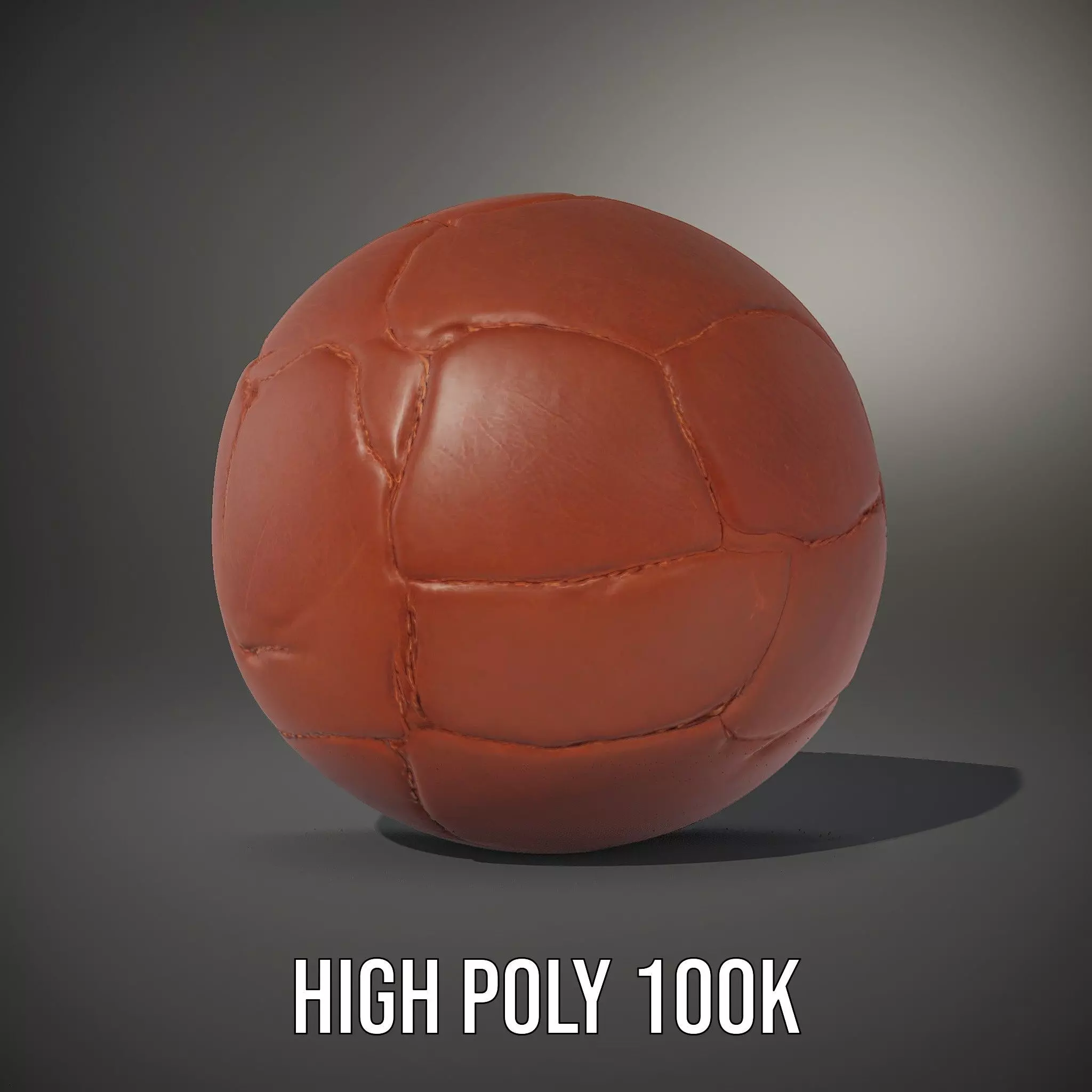 Vintage Leather Football model pack Low-poly 3D model_9
