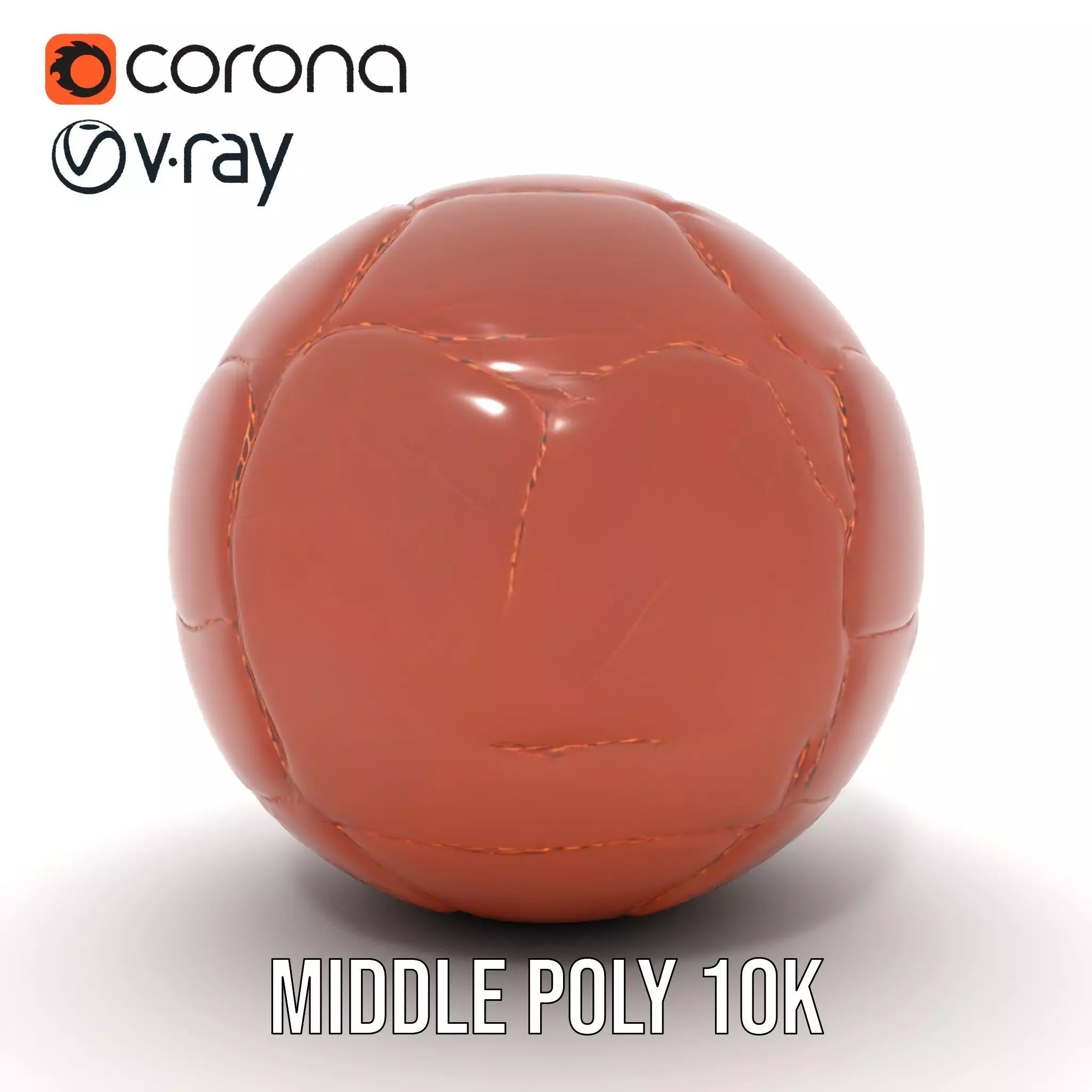 Vintage Leather Football model pack Low-poly 3D model_14