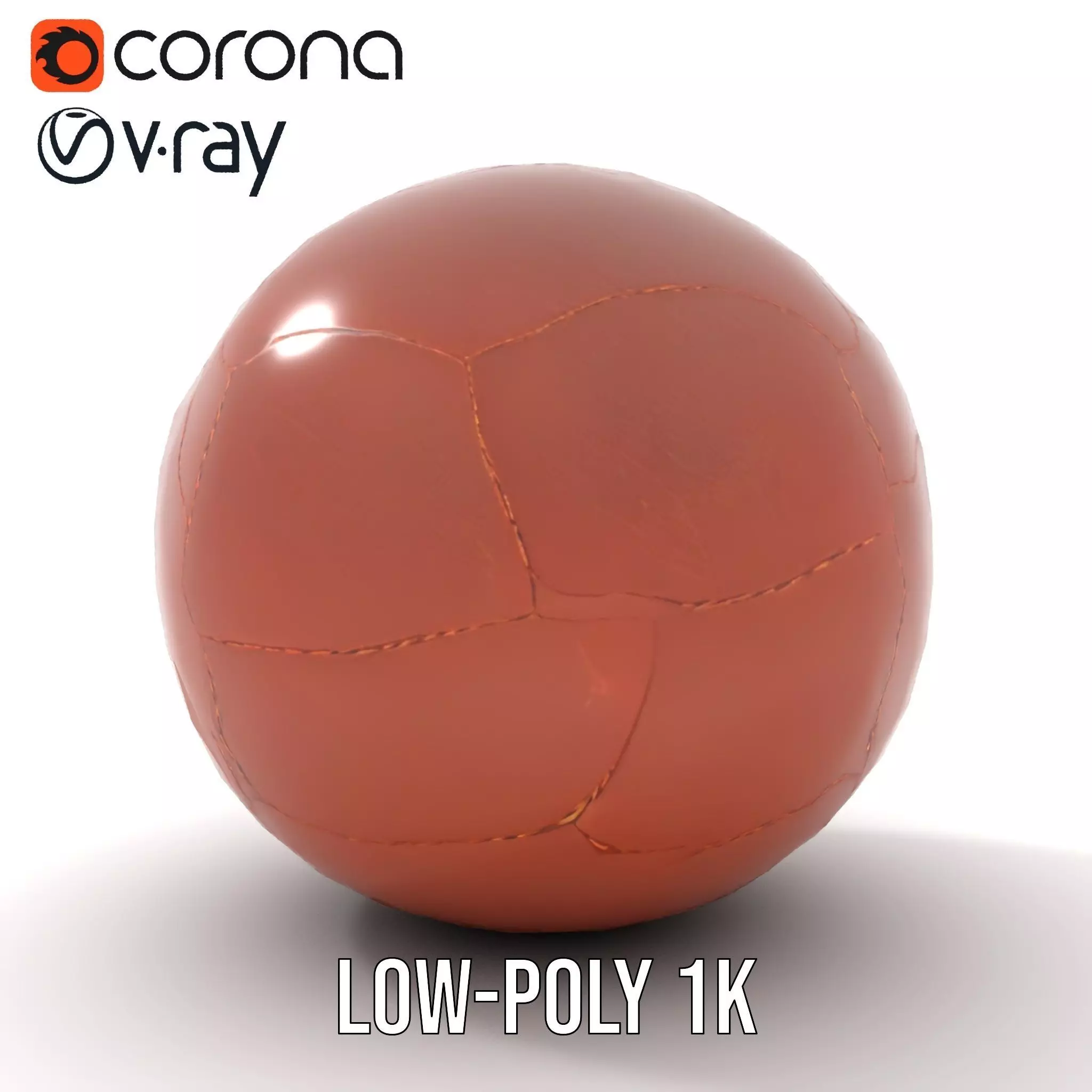 Vintage Leather Football model pack Low-poly 3D model_15