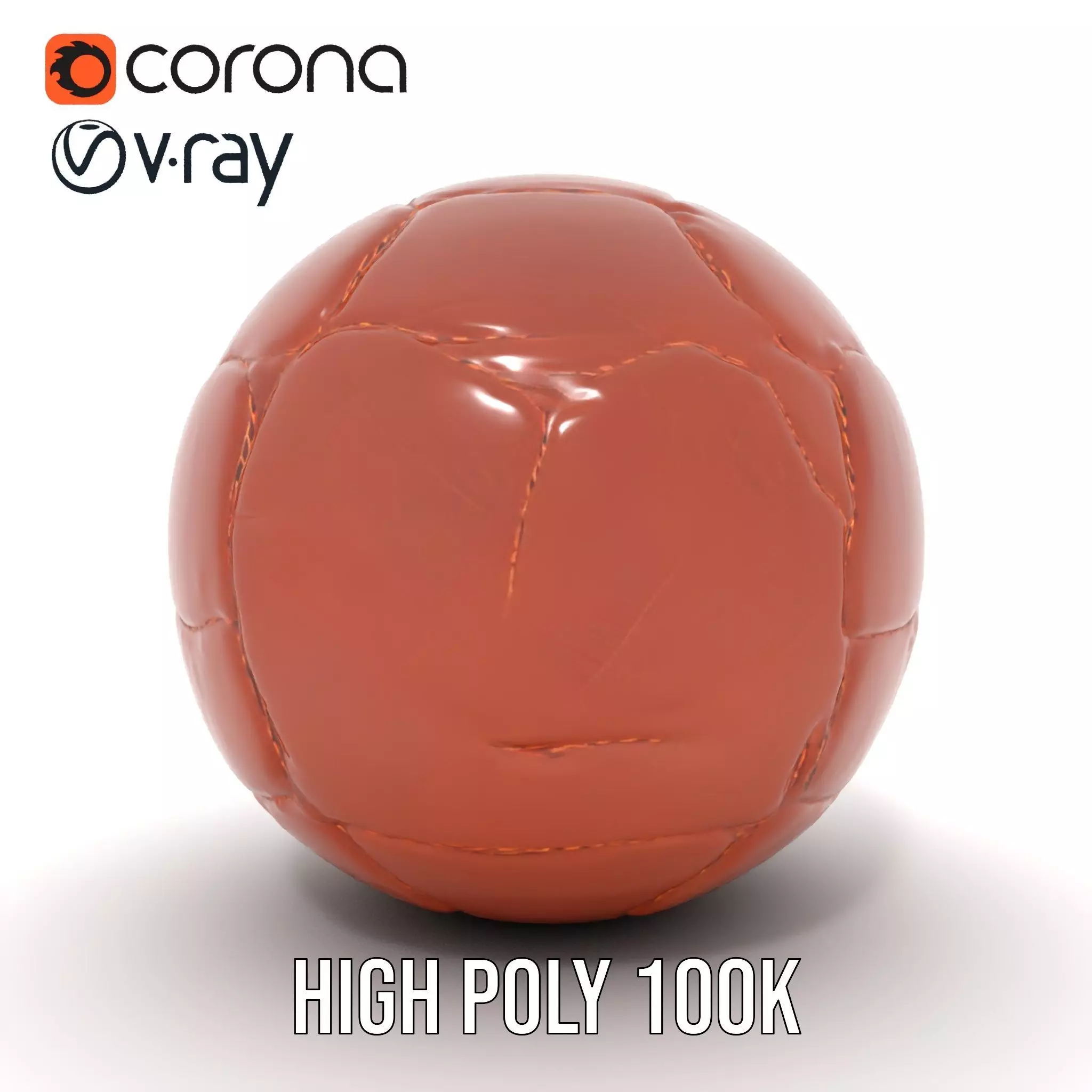 Vintage Leather Football model pack Low-poly 3D model_19