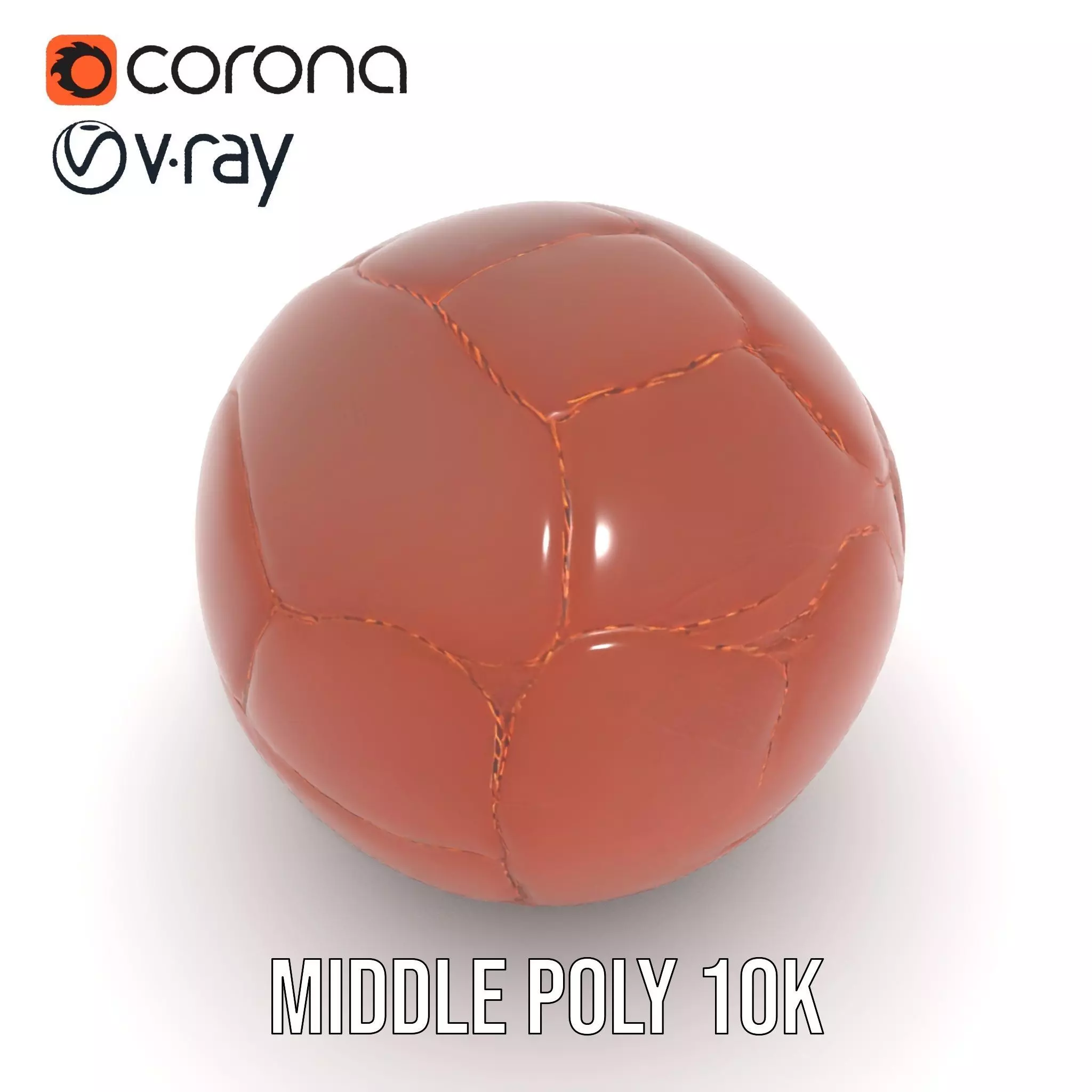 Vintage Leather Football model pack Low-poly 3D model_7