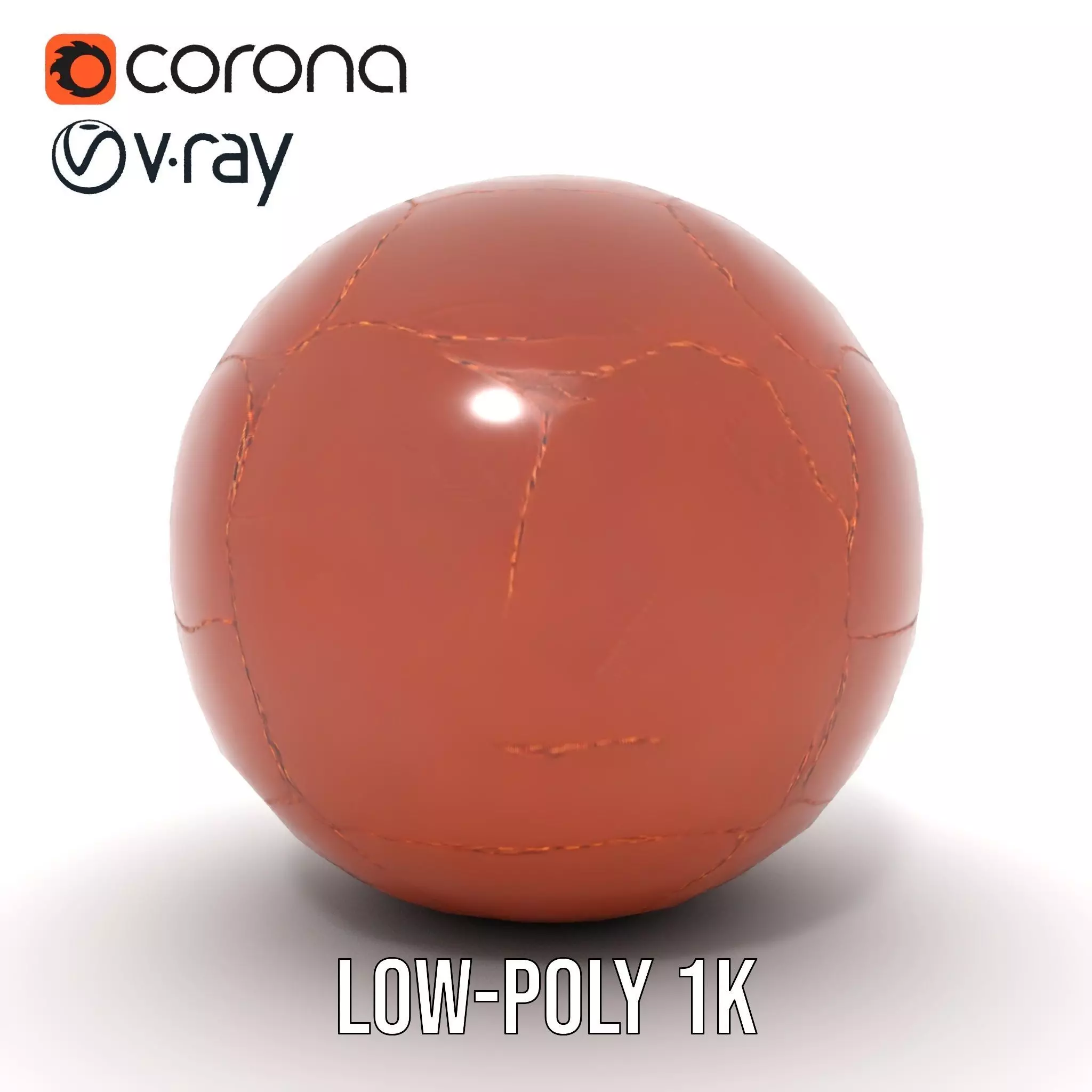 Vintage Leather Football model pack Low-poly 3D model_18