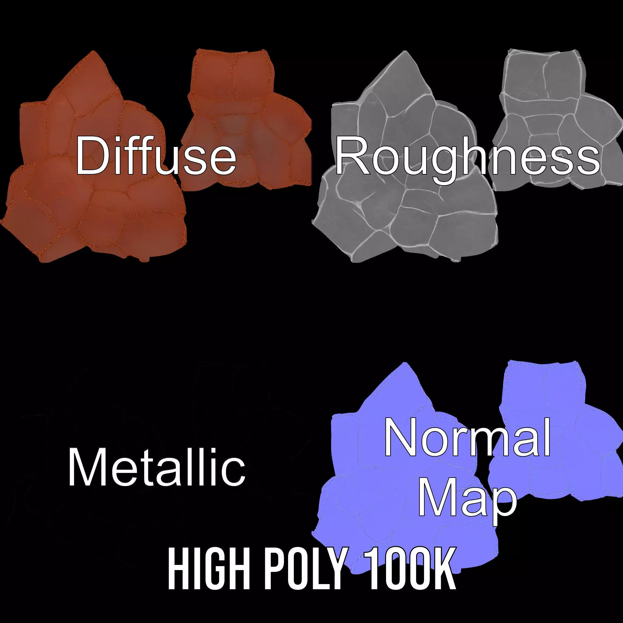 Vintage Leather Football model pack Low-poly 3D model_4