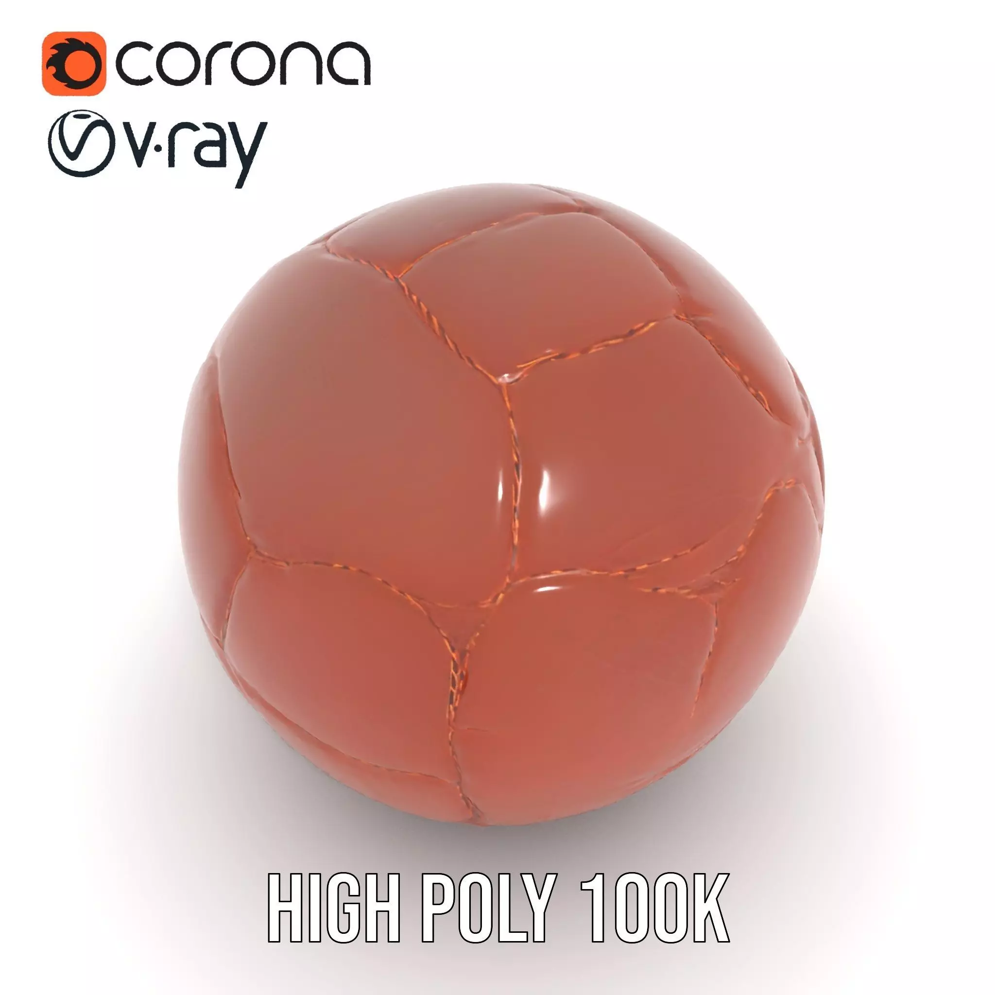 Vintage Leather Football model pack Low-poly 3D model_28