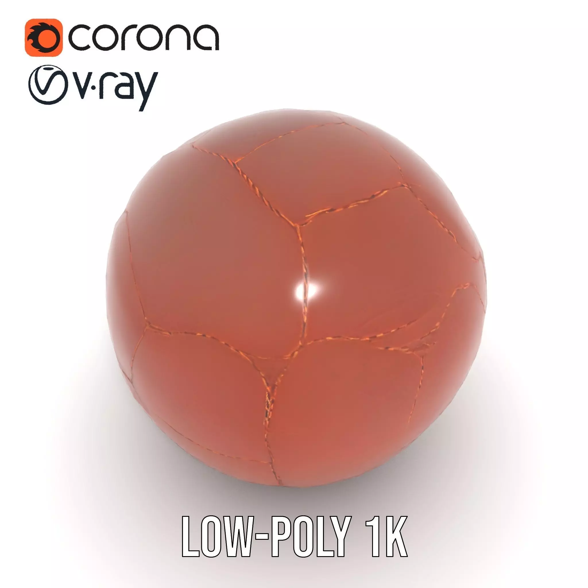 Vintage Leather Football model pack Low-poly 3D model_27