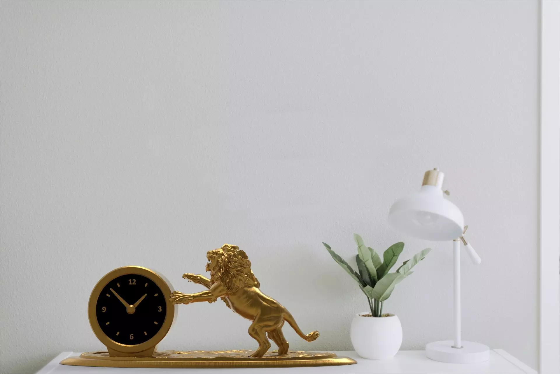 Lion desk clock 3D print model_0