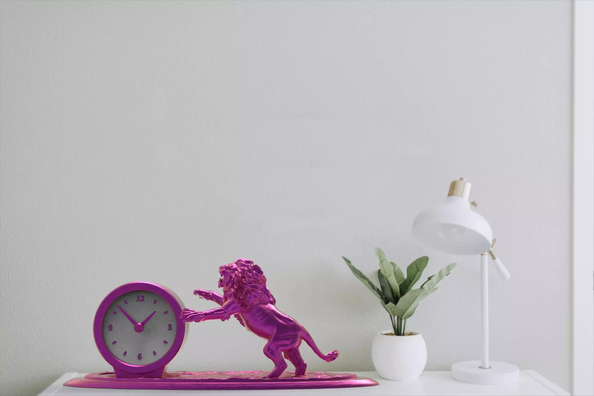 Lion desk clock 3D print model_1