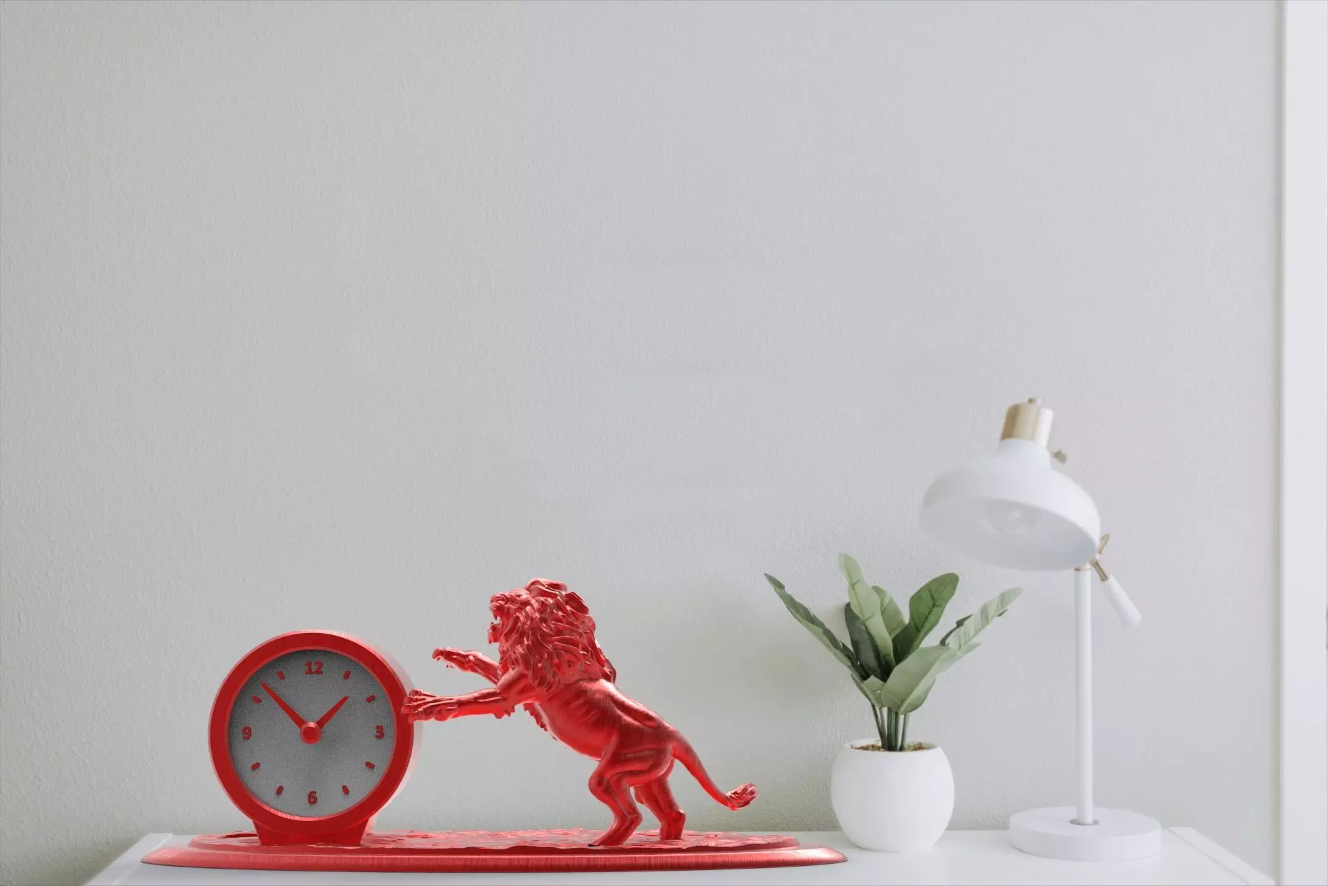 Lion desk clock 3D print model_3