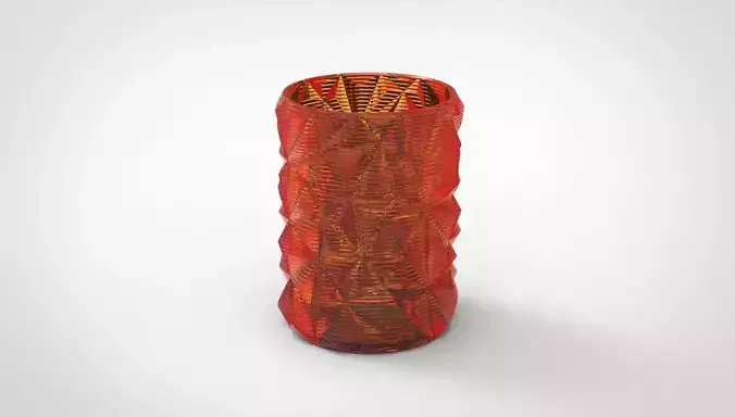 Faceted Cylindrical Vase