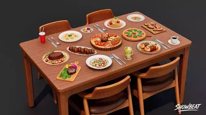 Italian Cuisine Pack Low-poly 3D model 2