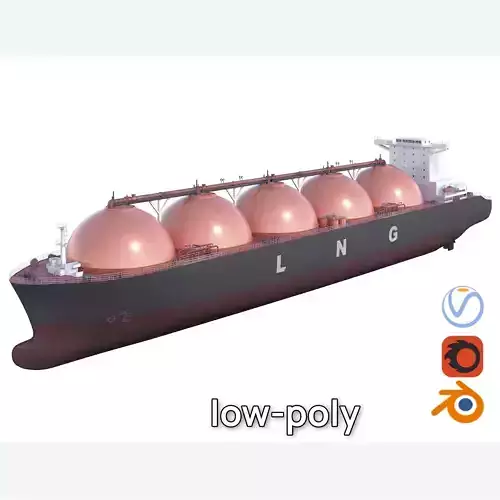LNG Tanker Cargo Tanker Gas Carrier ship Low-poly 3D model