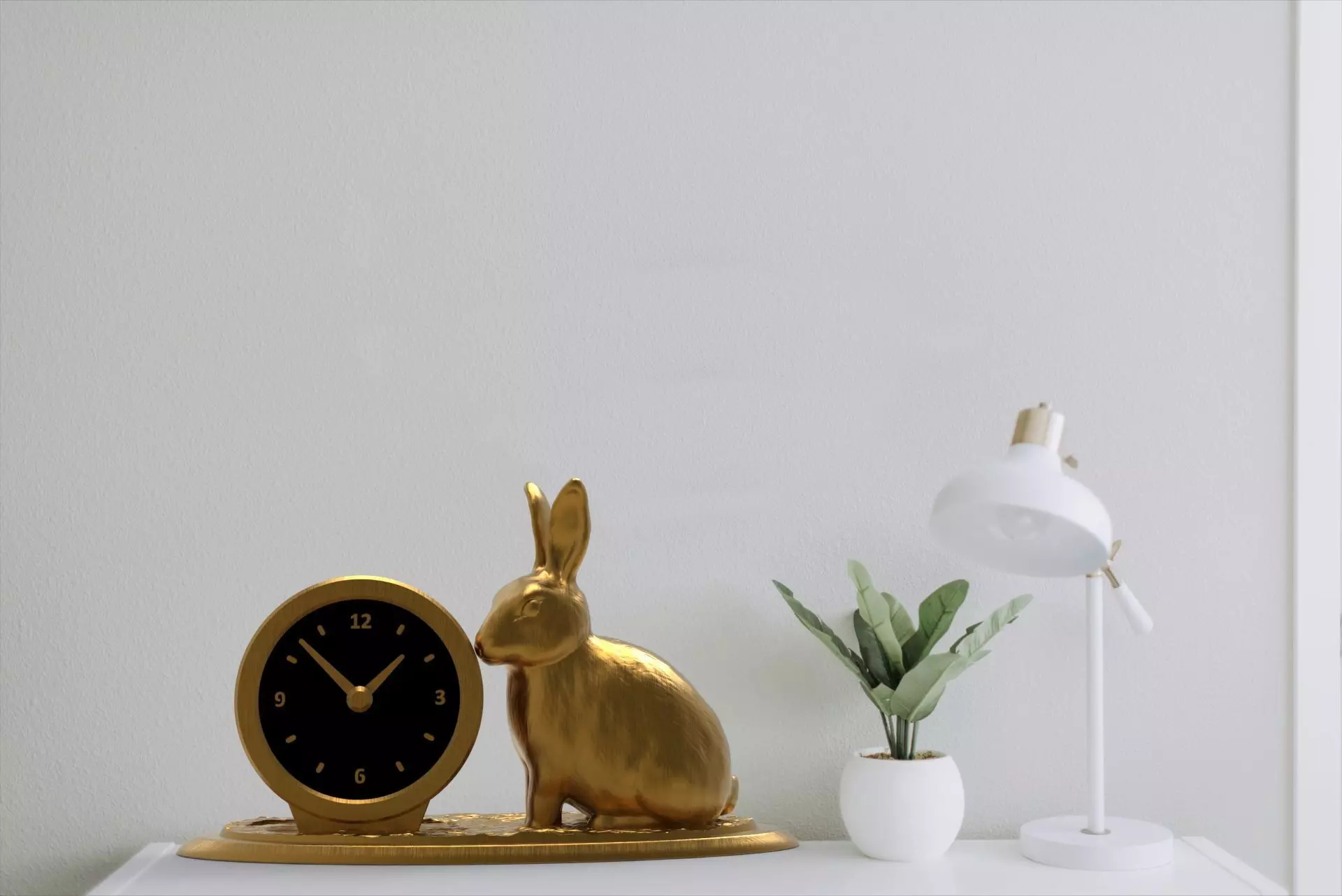 Rabbit desk clock 3D print model