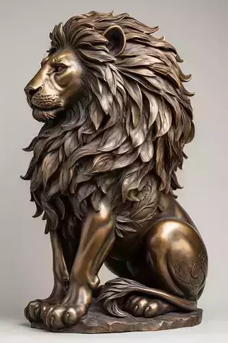 Bronze Lion Sculpture Meticulous Craftsmanship Captures Strength 3D print model Bronze Lion Sculpture Meticulous Craftsmanship Captures Strength 3D print model