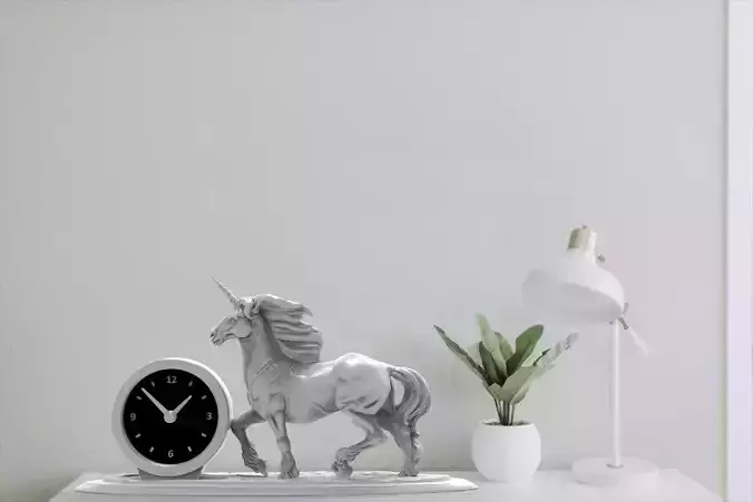 Unicorn desk clock