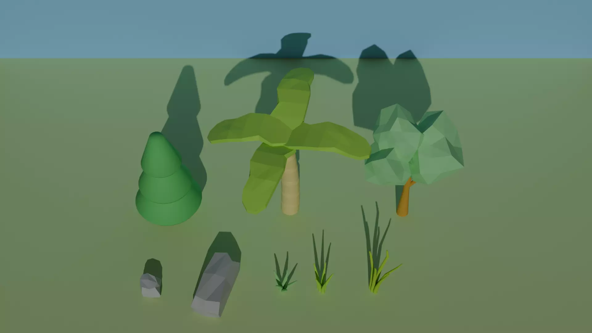 Low Poly Trees Low-poly 3D model_3