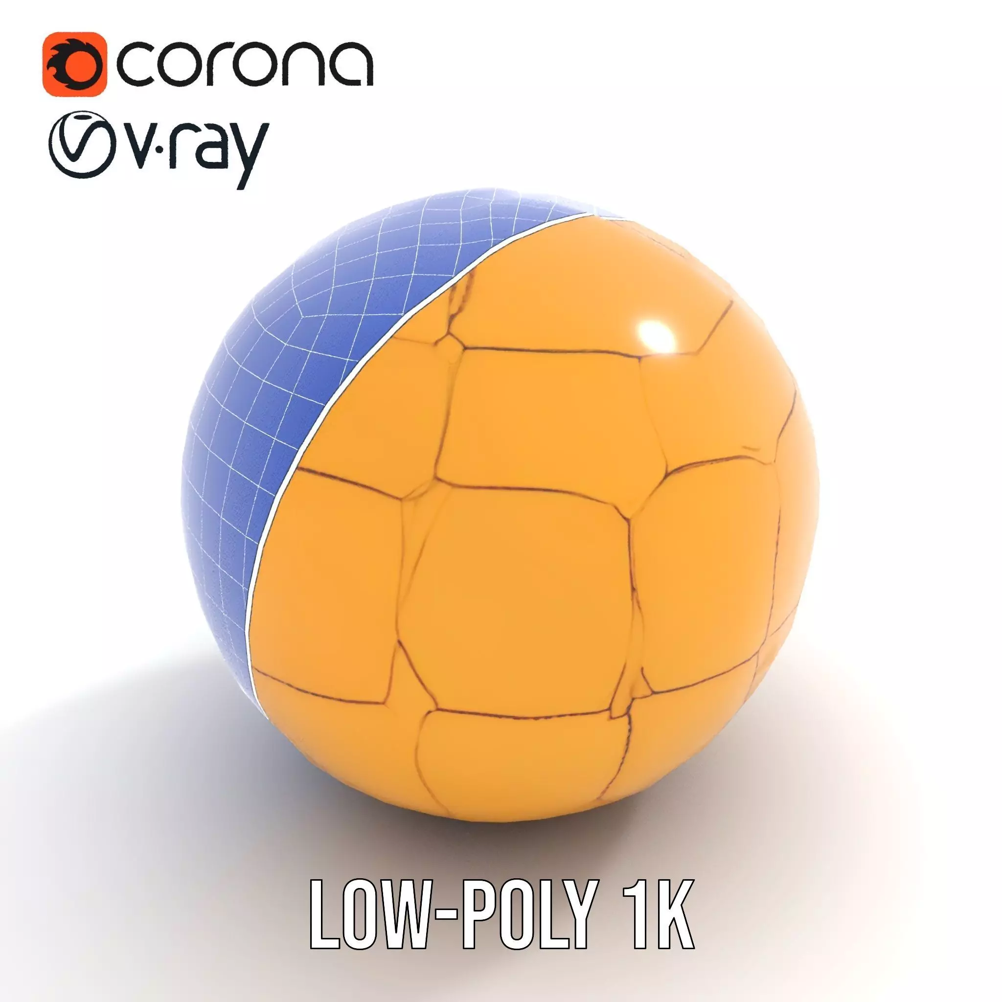 Golden Soccer Ball model pack Low-poly 3D model_13