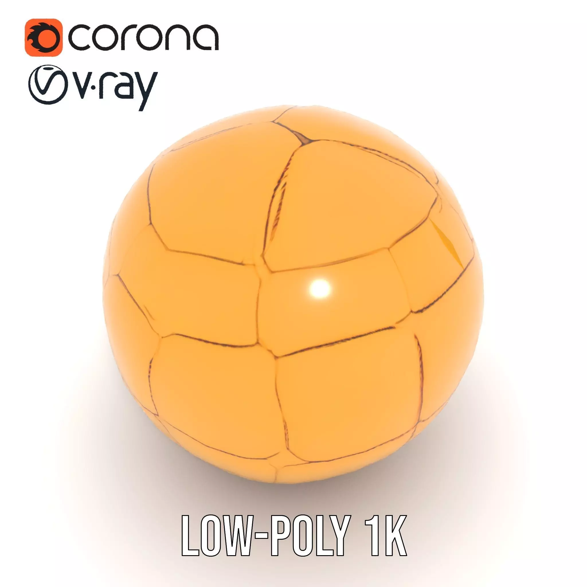 Golden Soccer Ball model pack Low-poly 3D model_10