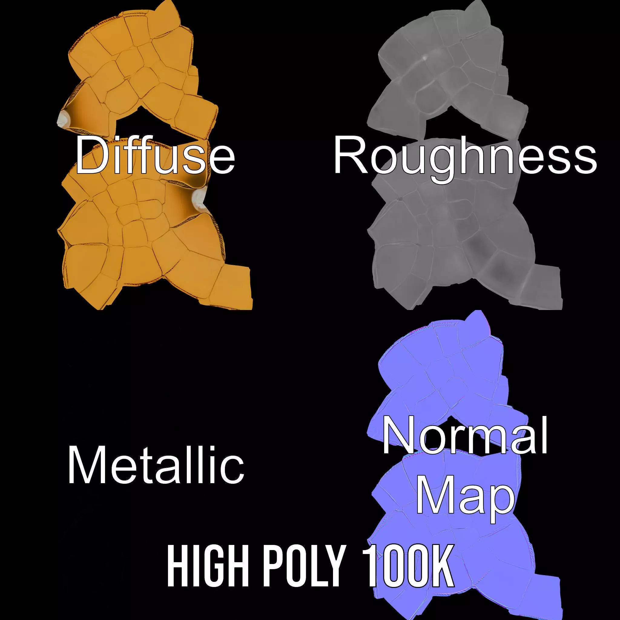 Golden Soccer Ball model pack Low-poly 3D model_4