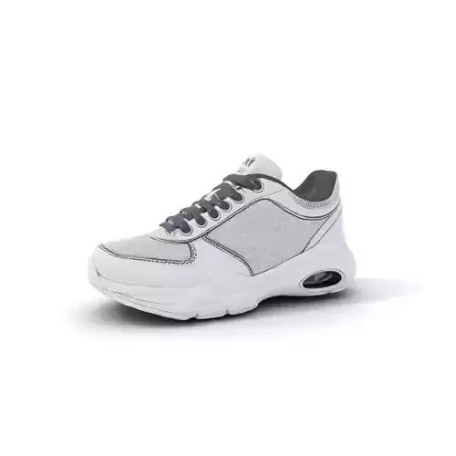Silver Athletic Sneaker model pack Low-poly 3D model