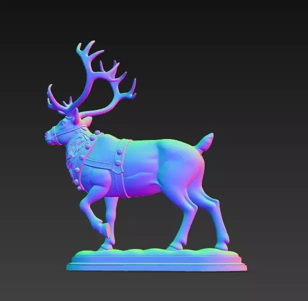 Christmas Reindeer Figure 3D print model_8
