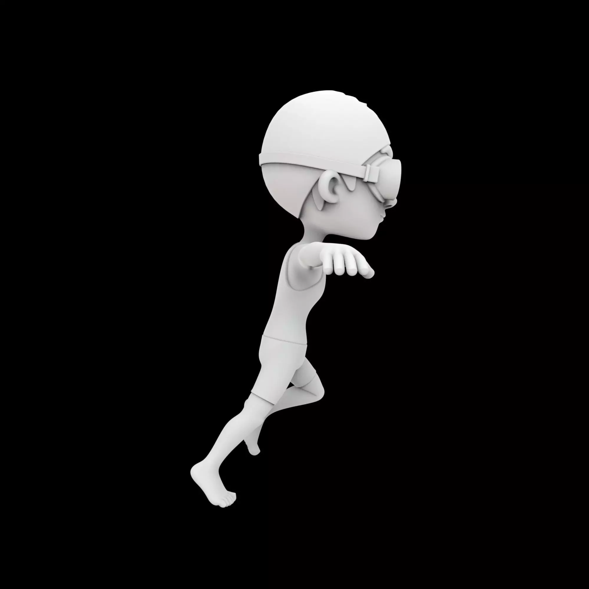 Swimmer Cartoon Character 3D Printable Model 3D print model_5