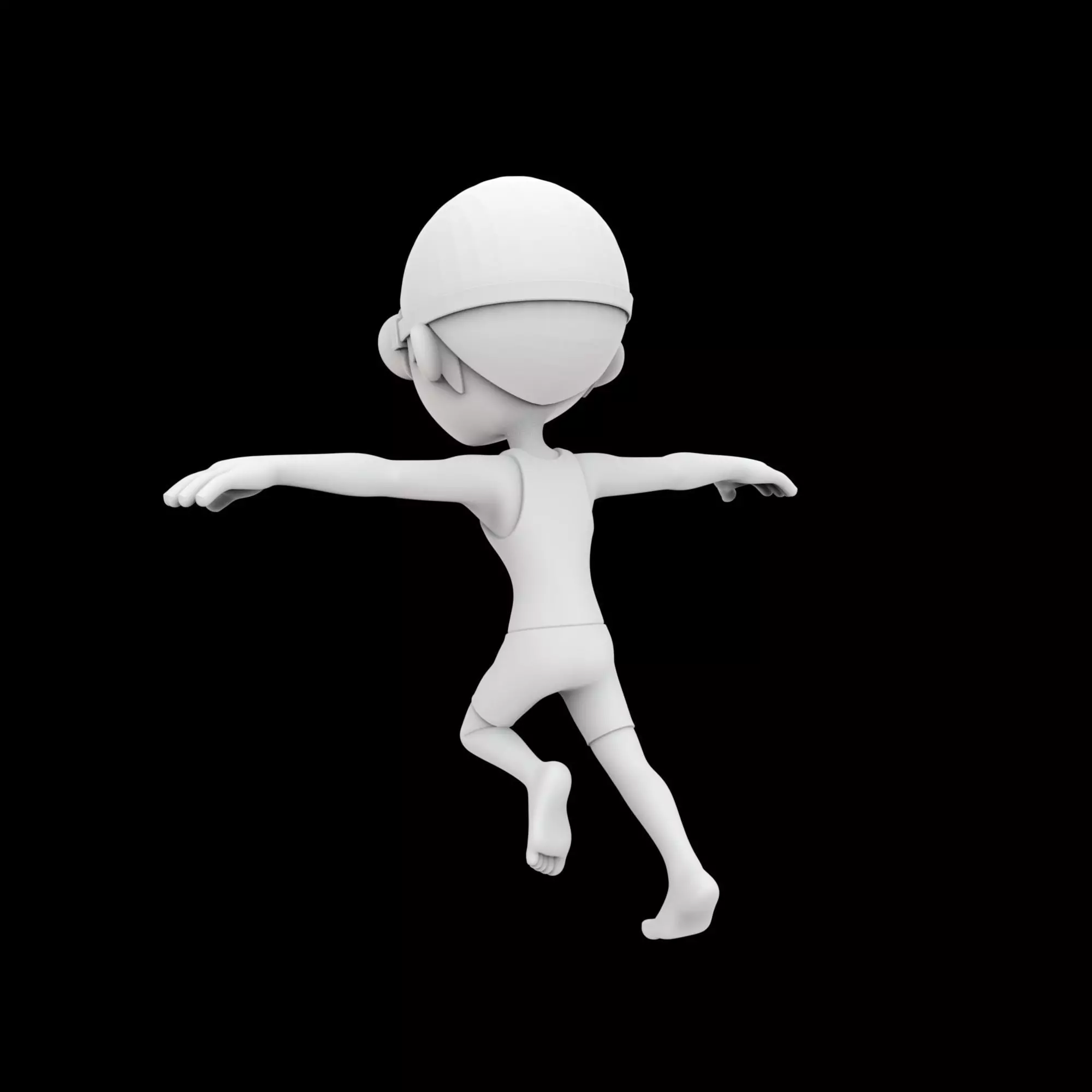 Swimmer Cartoon Character 3D Printable Model 3D print model_3