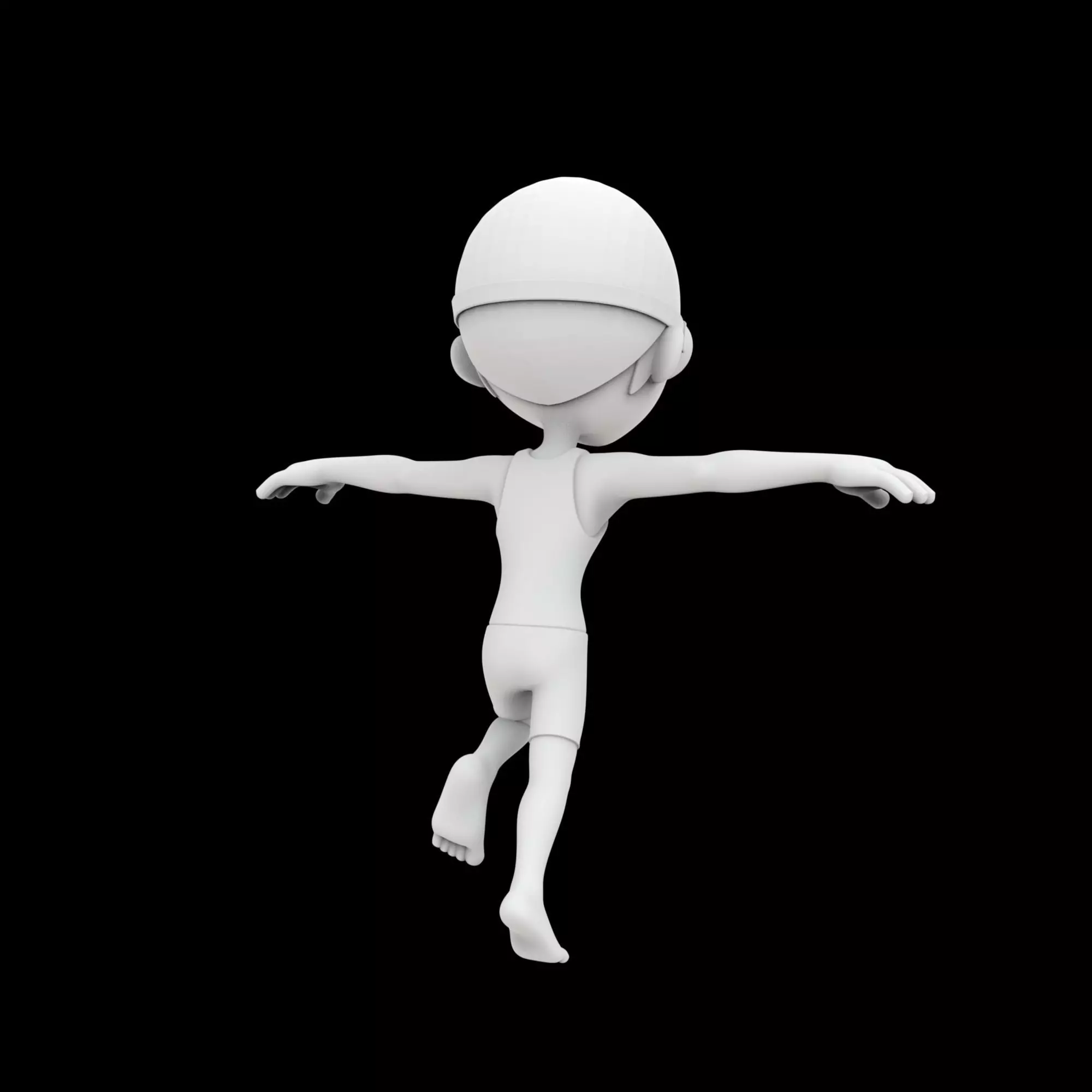 Swimmer Cartoon Character 3D Printable Model 3D print model_4