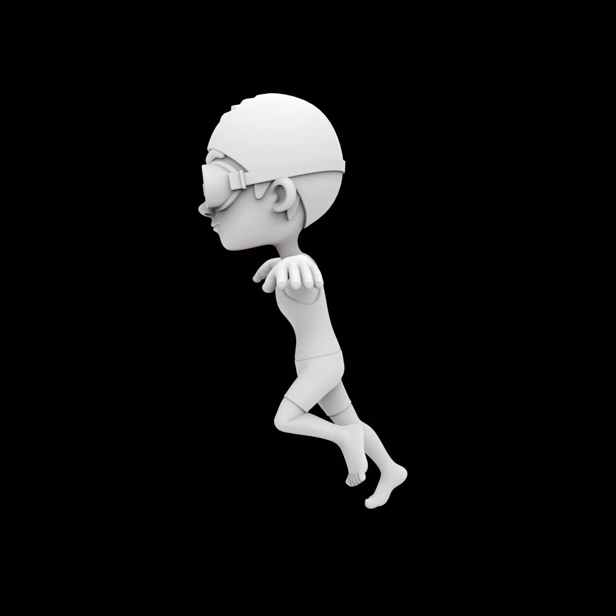 Swimmer Cartoon Character 3D Printable Model 3D print model_2
