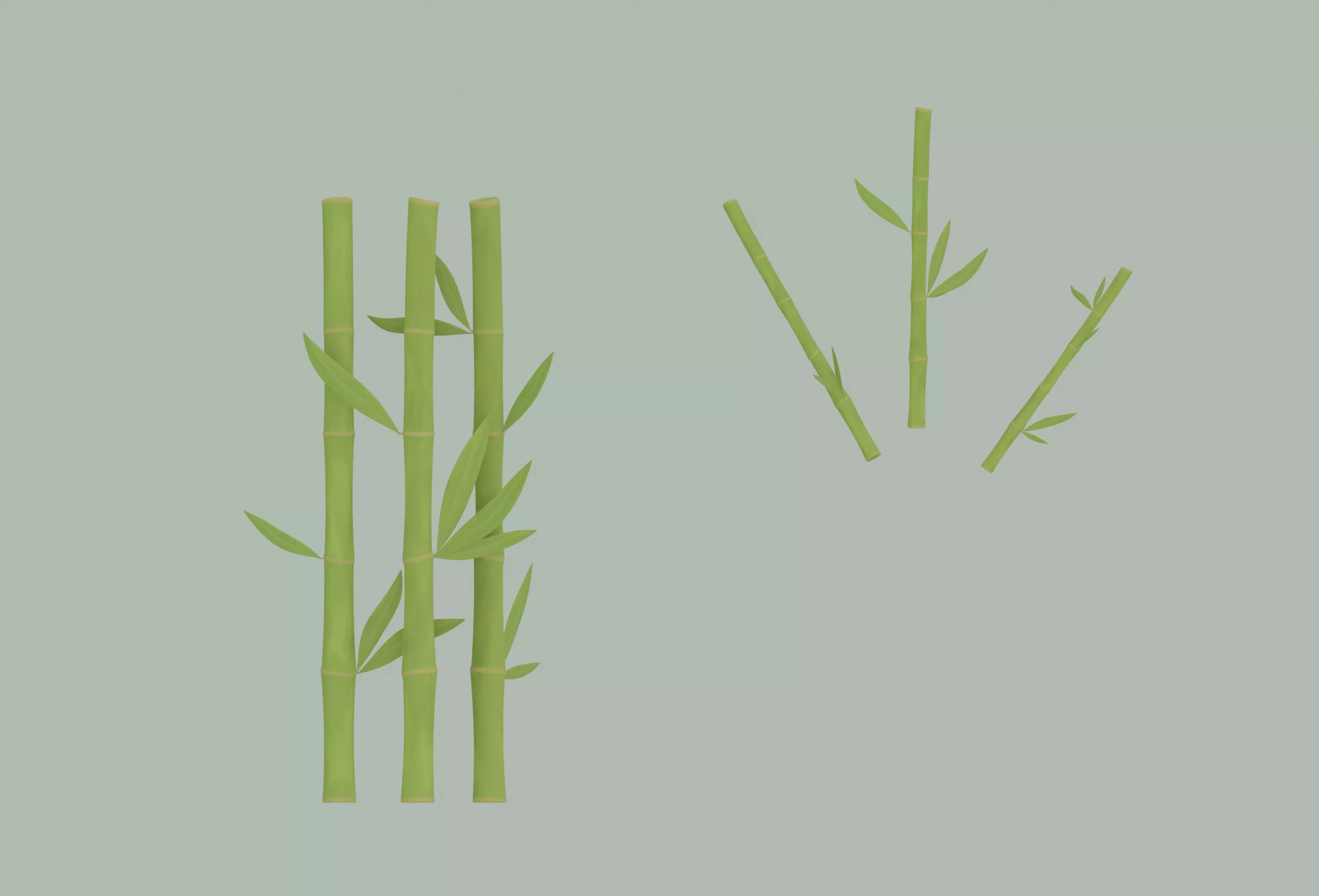 Bamboo Low-poly 3D model