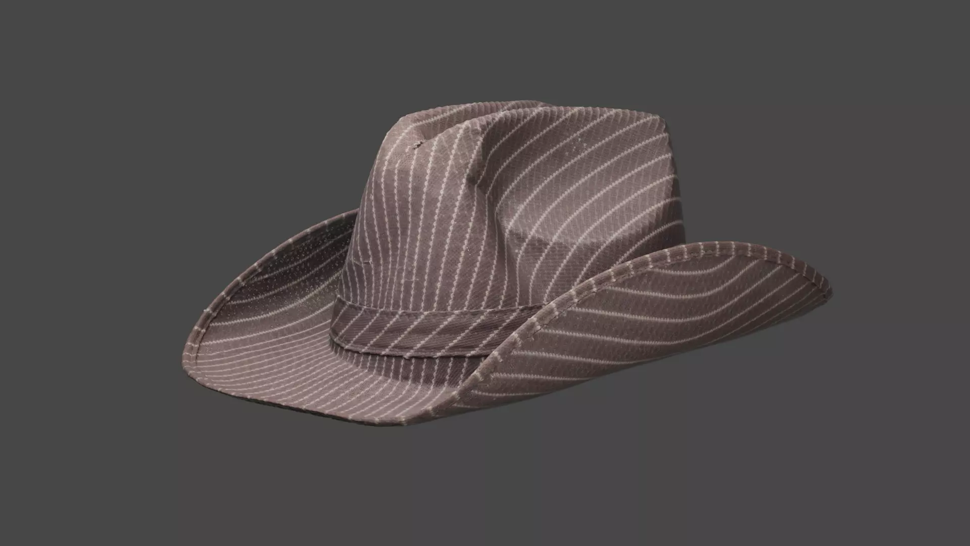 Panama Hat Fedora Brown Gray Low Poly 3D Model Low-poly 3D model_1