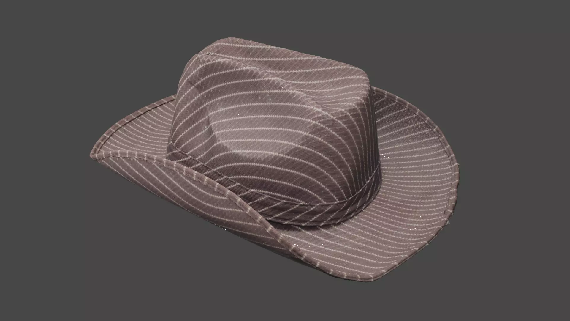 Panama Hat Fedora Brown Gray Low Poly 3D Model Low-poly 3D model_2