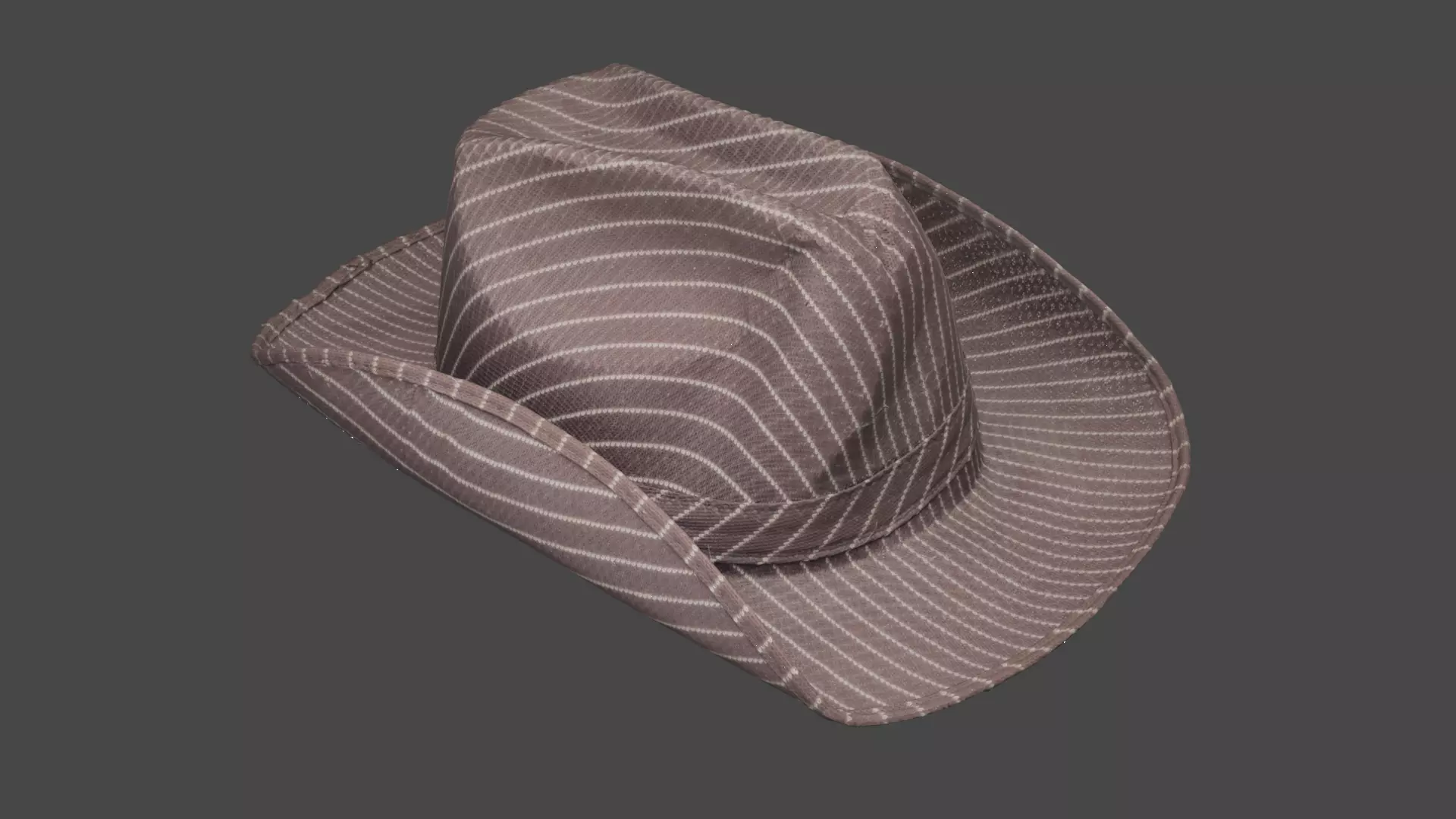Panama Hat Fedora Brown Gray Low Poly 3D Model Low-poly 3D model_4
