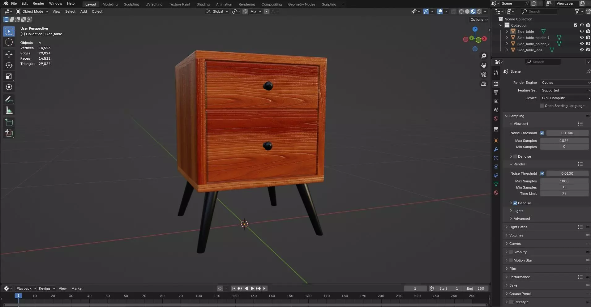 Side Table CG43 3D model_8