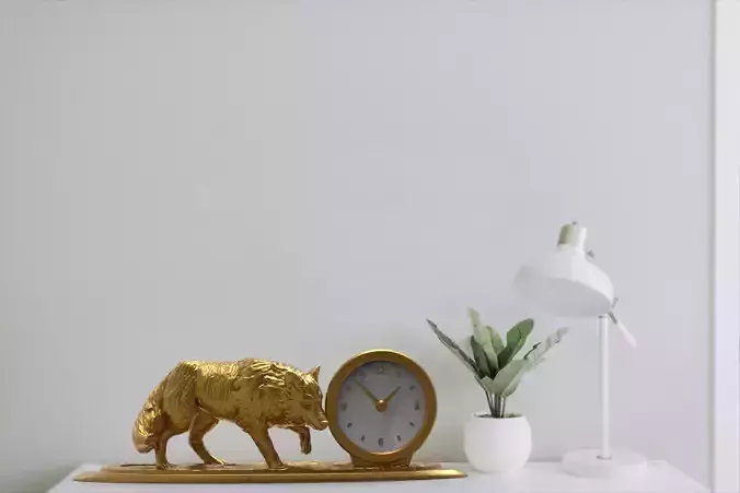 Wolf desk clock