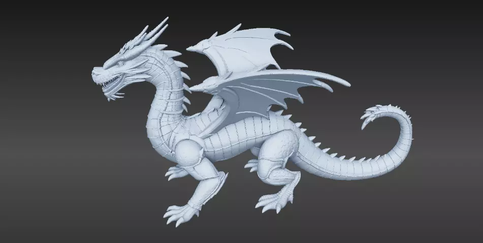 Articulated Flexi Dragon 3D Printable Model High Detail 3D print model