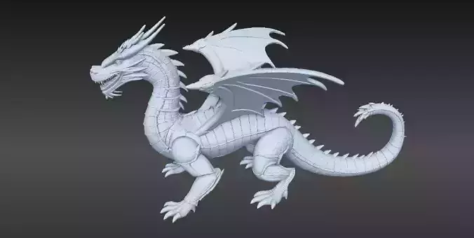 Articulated Flexi Dragon 3D Printable Model High Detail 
