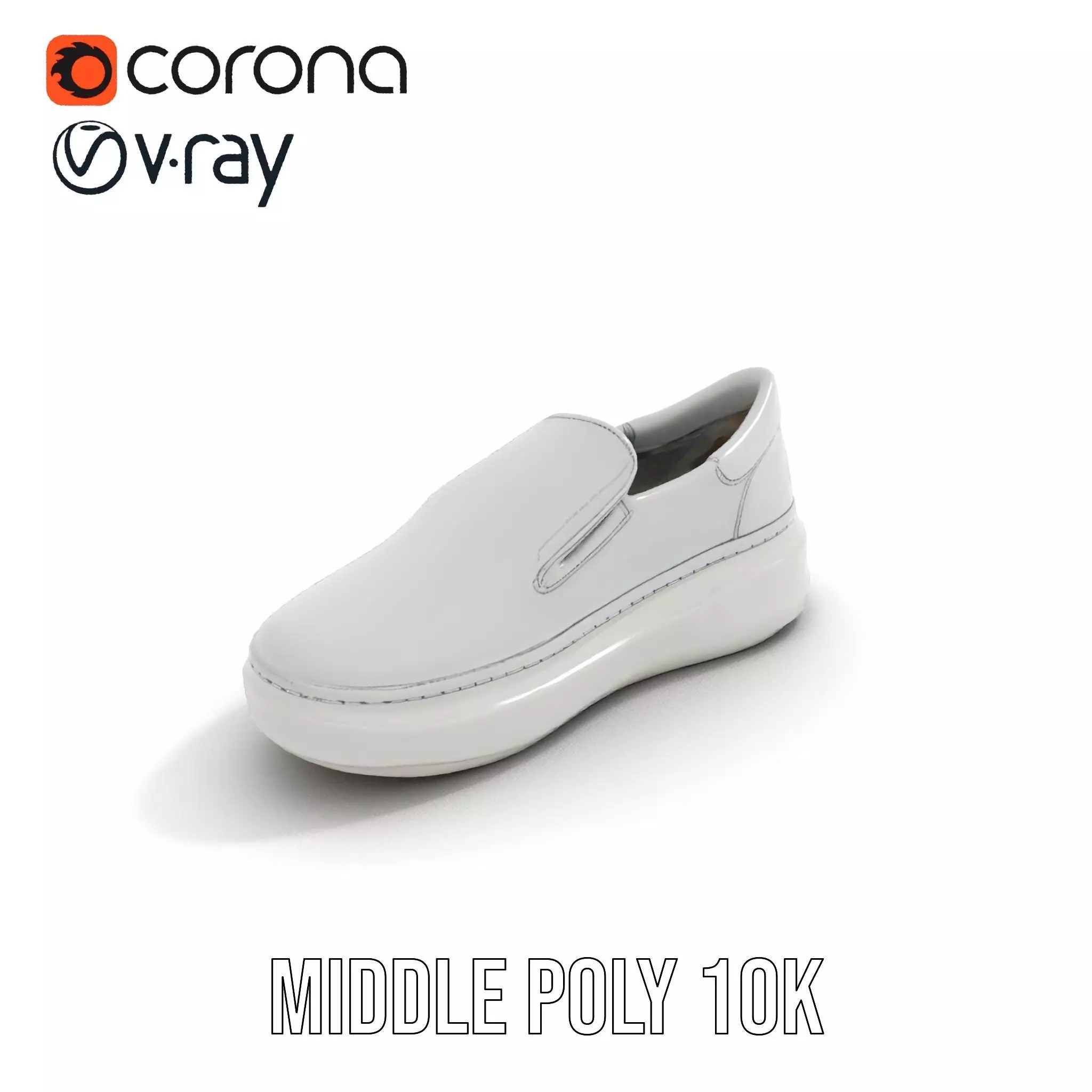 White Minimalist Sneaker model pack Low-poly 3D model_17